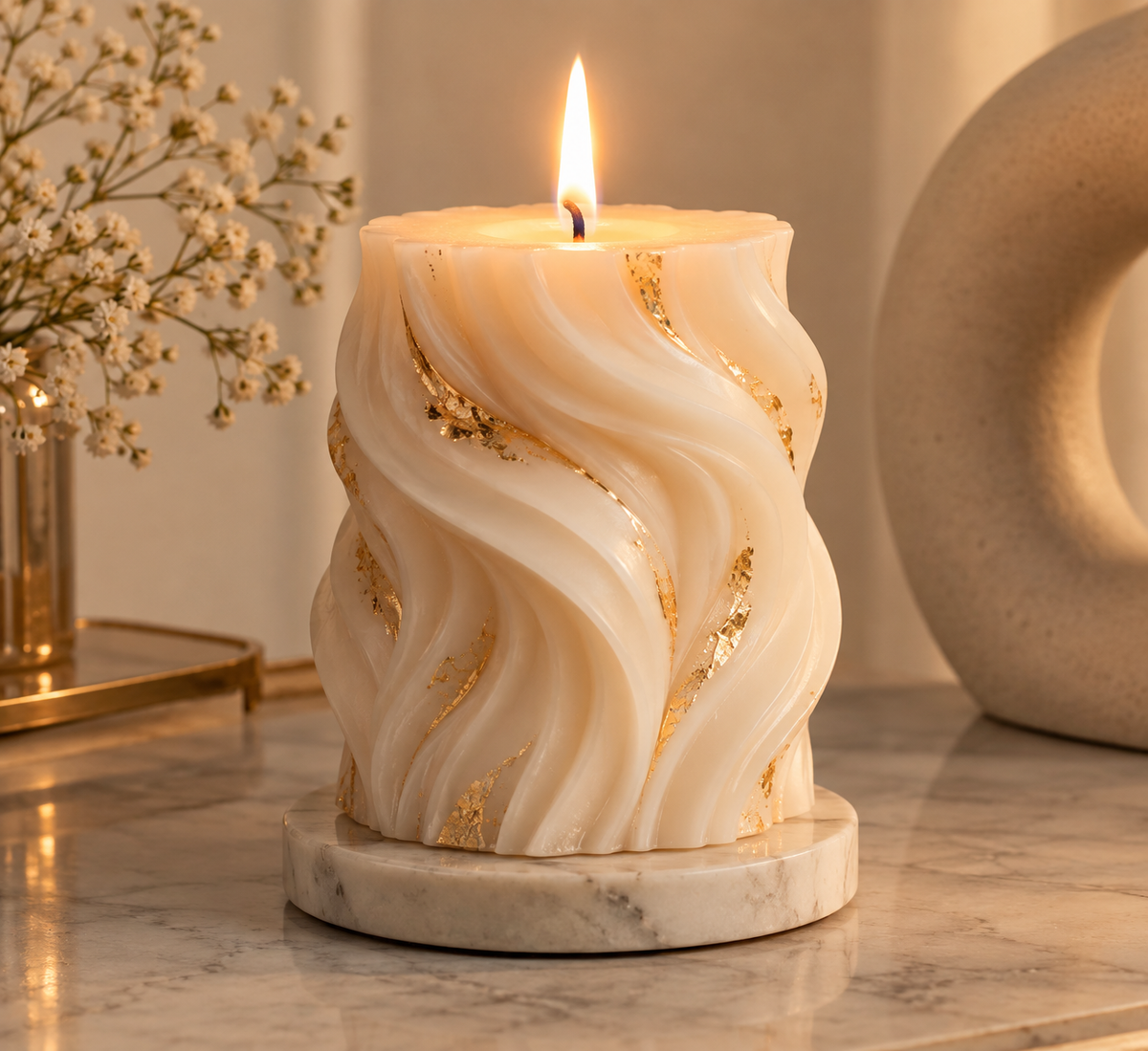 Candelor Designer Wax candle | Spiral design