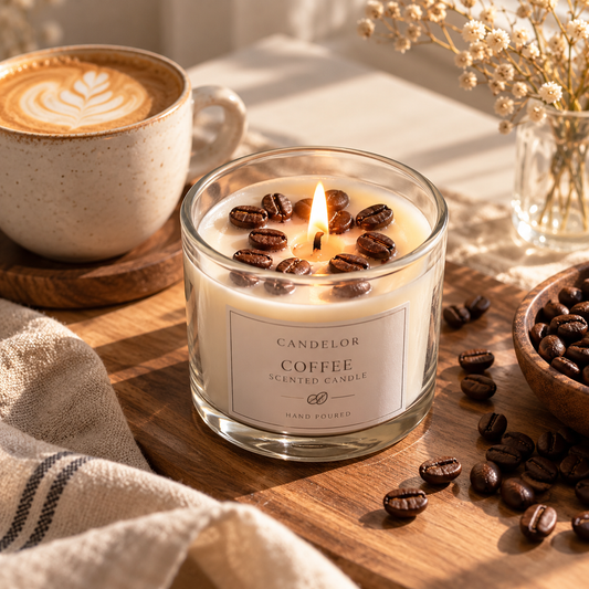 CANDELOR Coffee Scented Candle – Warm Coffee Aroma